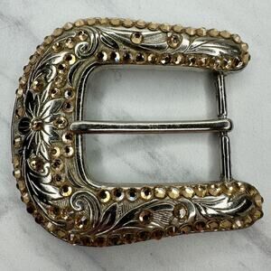 B.B. Simon Rhinestone Floral Belt Buckle Designer Luxury ✨